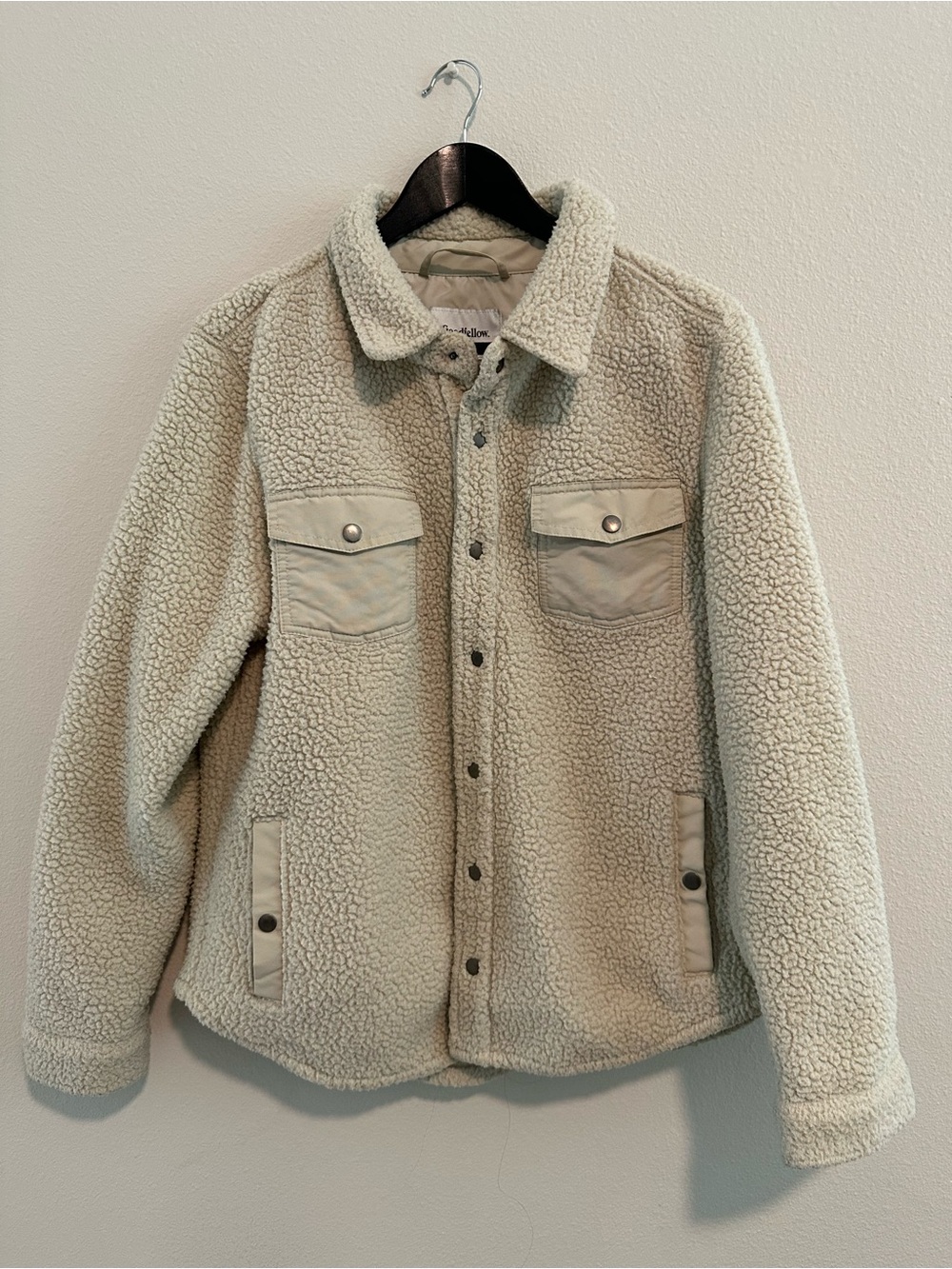 Goodfellow & Co Cream Sherpa Shirt Jacket